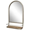 Chic Antique Halbrunder Spiegel mit Holz-Regal