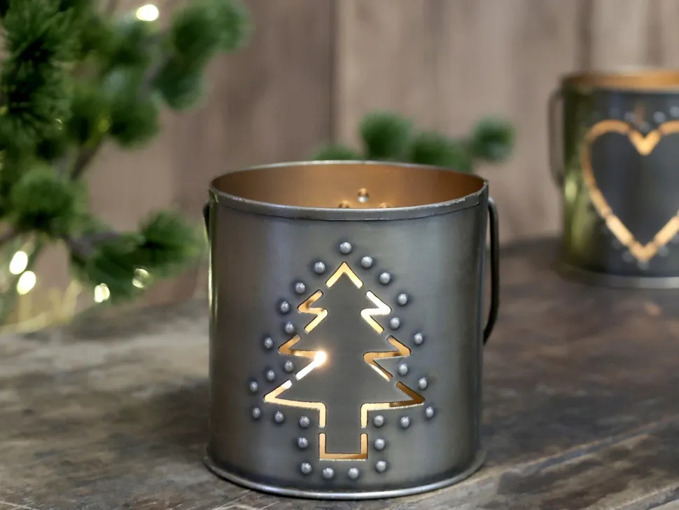 Chic Antique Hurricane Windlicht mit Dekor