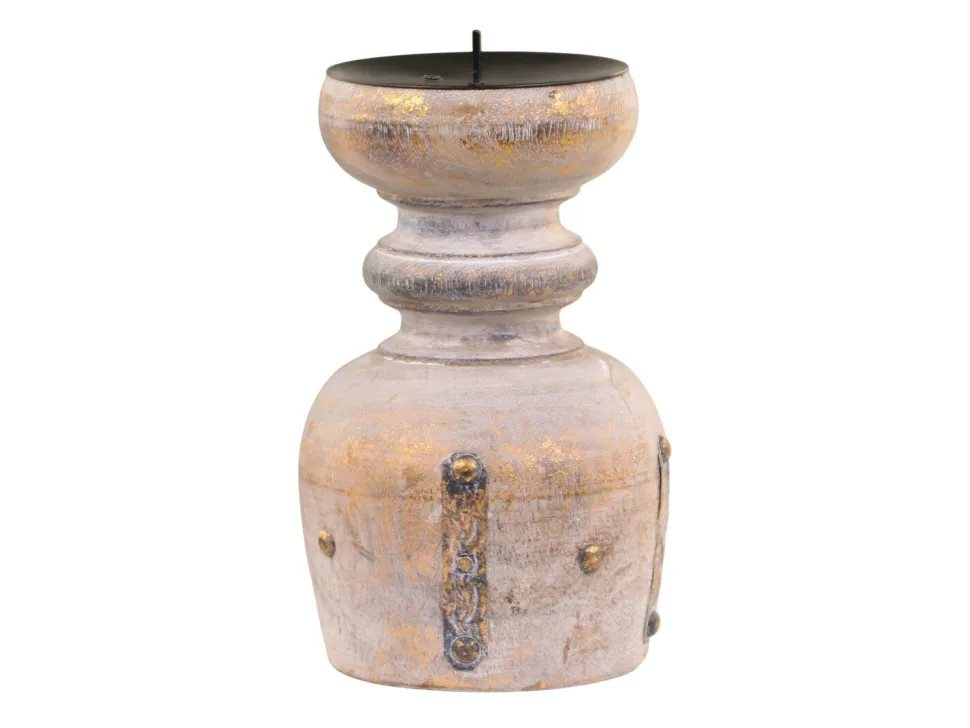 Chic Antique Kerzenhalter aus Mangoholz
