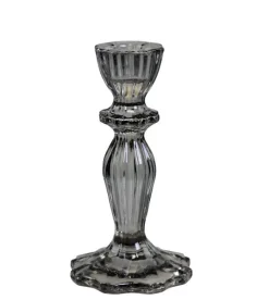 Chic Antique Kerzenständer aus Glas mit Spitzenkante