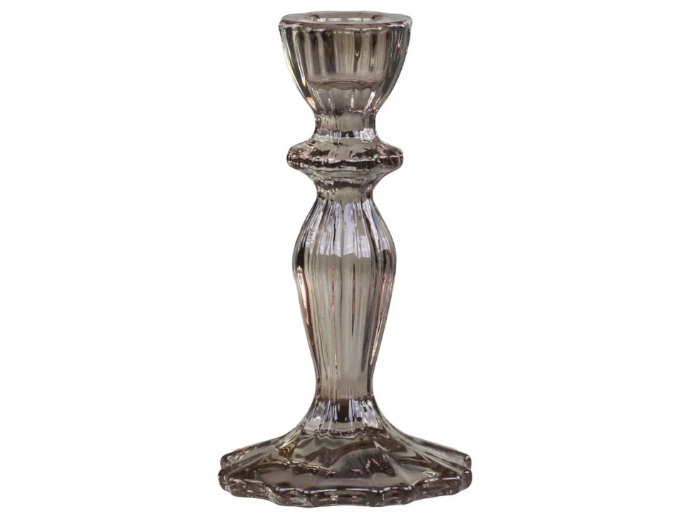 Chic Antique Kerzenständer aus Glas mit Spitzenkante