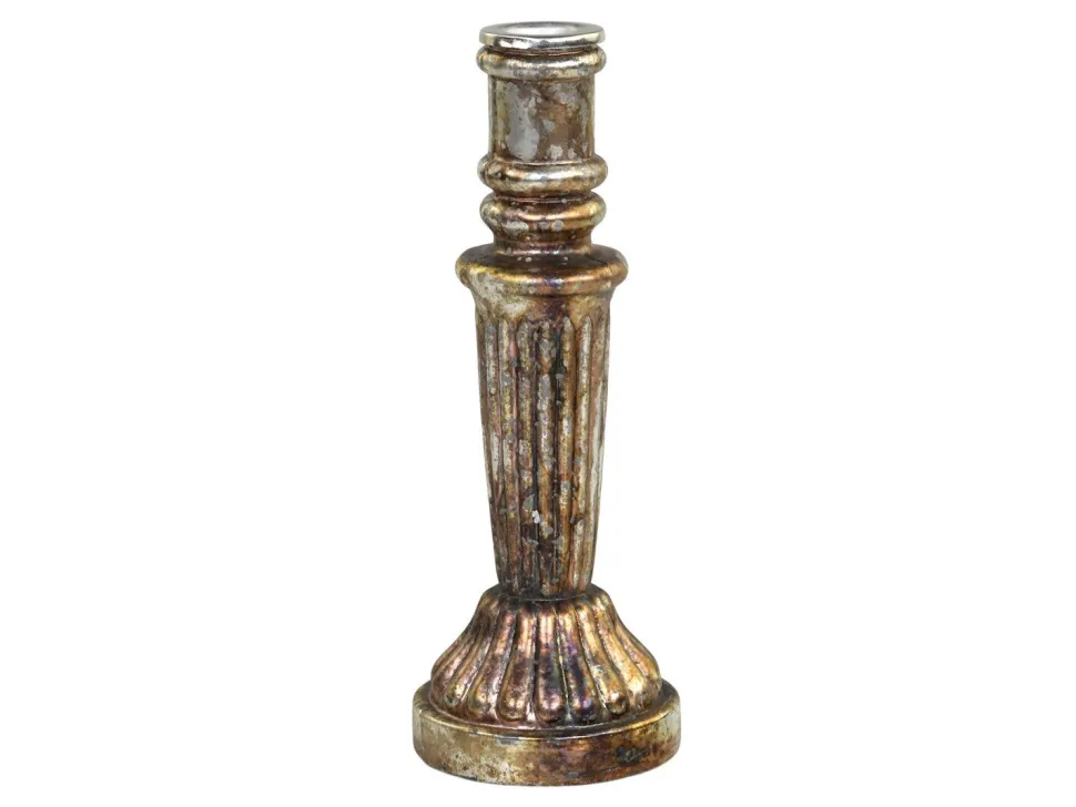 Chic Antique Kerzenständer Glas antique Kupfer