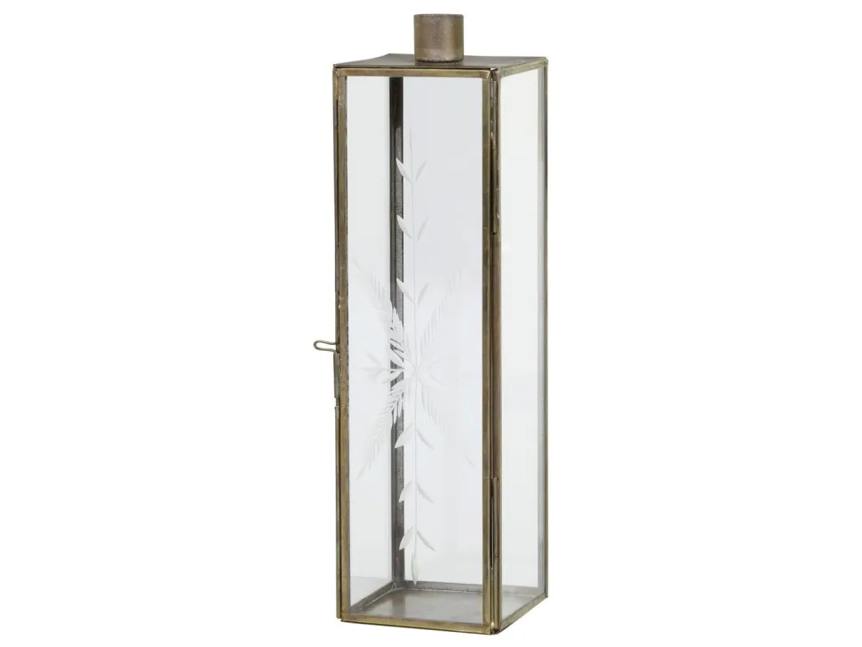 Chic Antique Kerzenständer Glas und Metall mit Schliff
