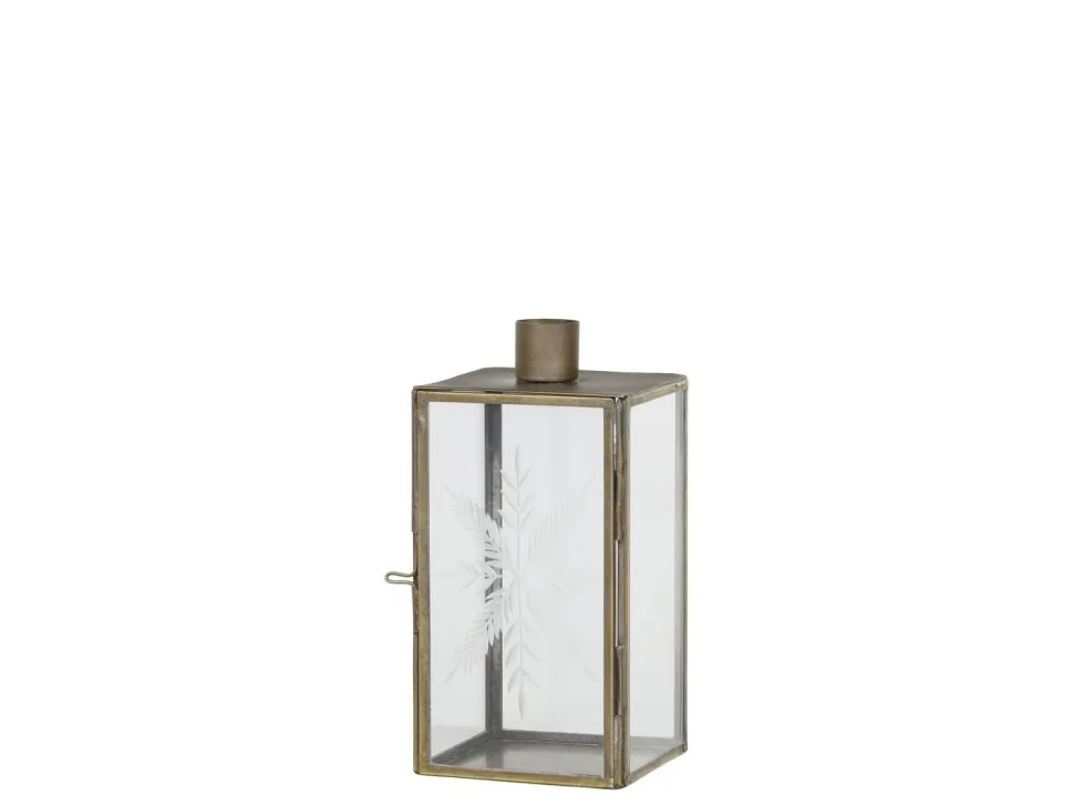 Chic Antique Kerzenständer Glas und Metall mit Schliff