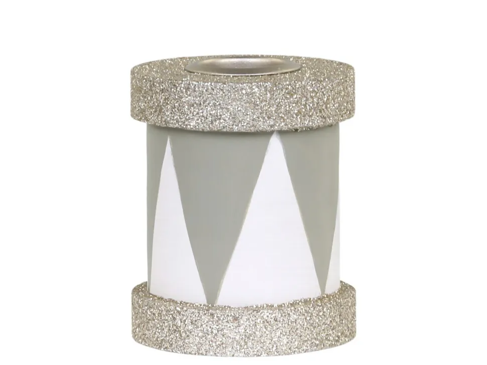Chic Antique Kerzenständer Trommel mit Glitzer