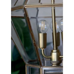 Chic Antique Kronleuchter Antik Messing mit Glas
