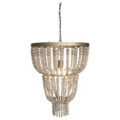 Chic Antique Kronleuchter mit Holzperlen