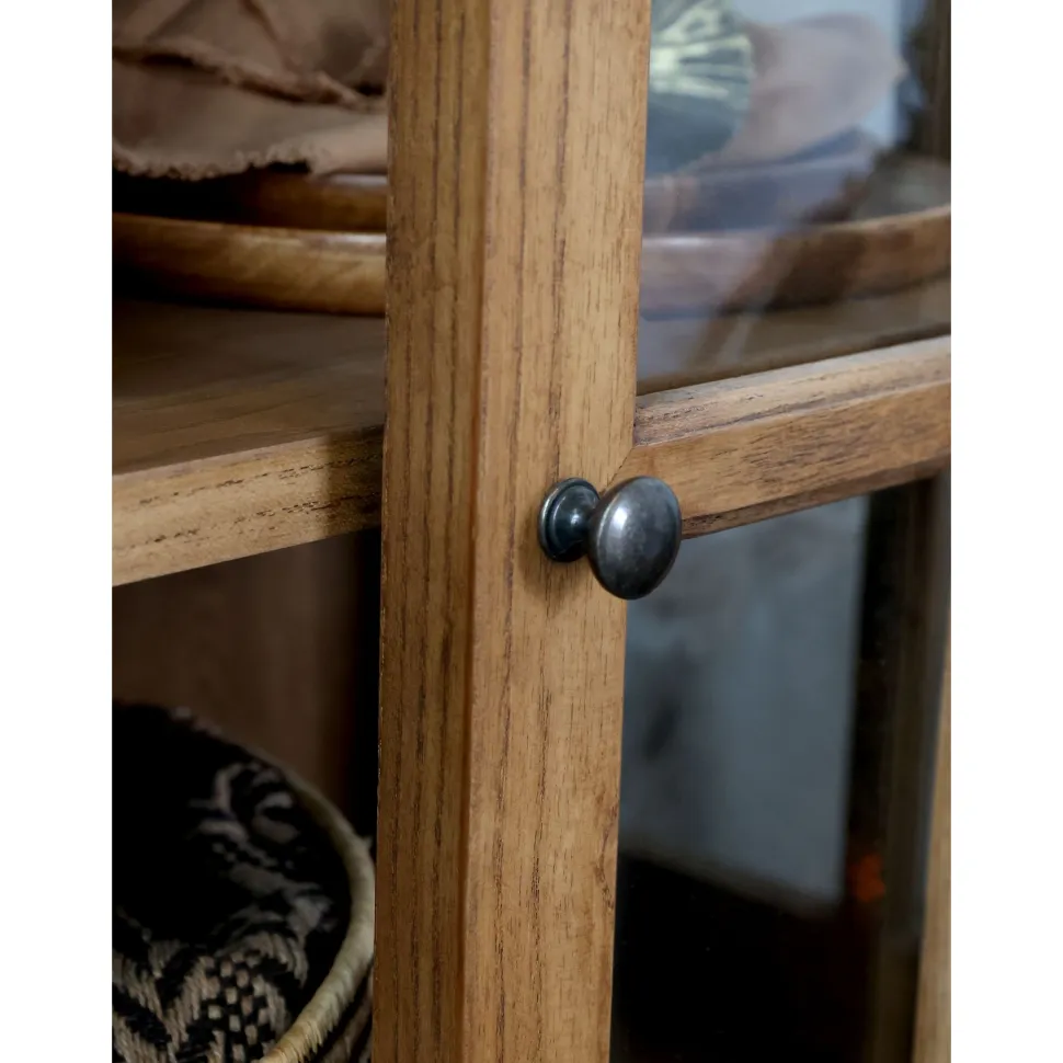 Chic Antique Landhaus Vitrinenschrank Marseille mit 4 Türen und 4 Schubladen