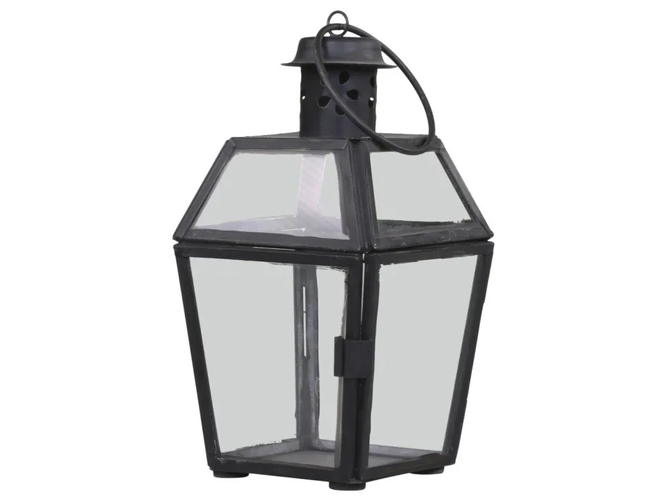 Chic Antique Laterne aus Eisen und Glas