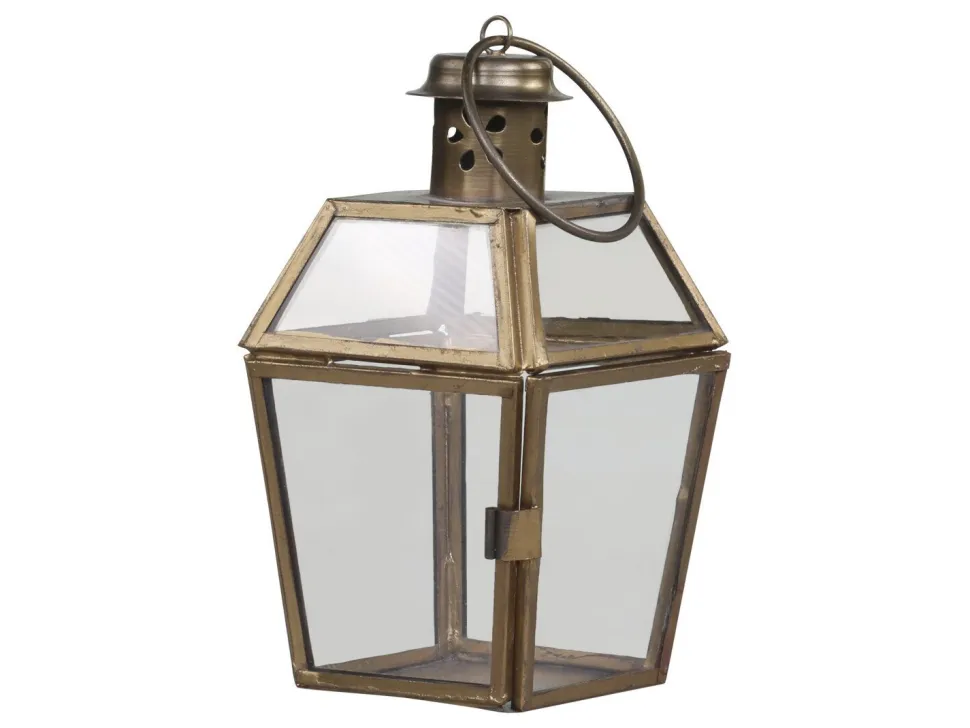 Chic Antique Laterne aus Eisen und Glas