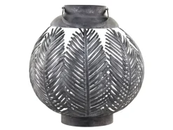 Chic Antique Laterne aus Eisen mit Blattdekor