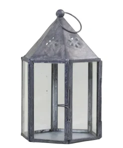 Chic Antique Laterne mit Blumenmuster sechseckig
