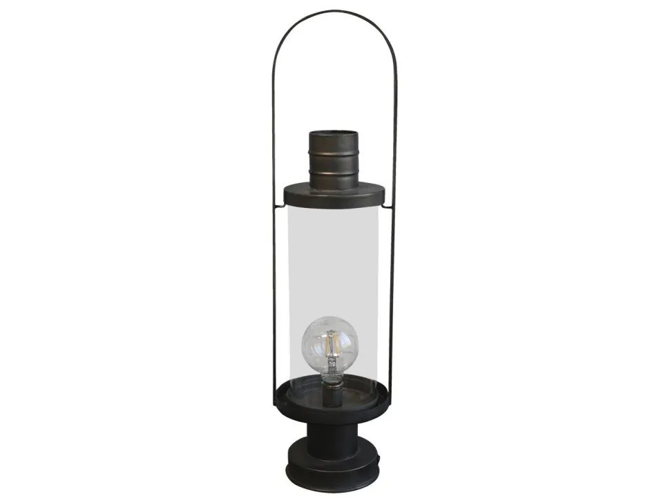 Chic Antique Laterne mit Glühbirne & Timer