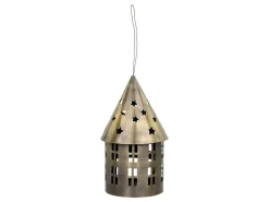 Chic Antique Lichthaus aus Metall, rund