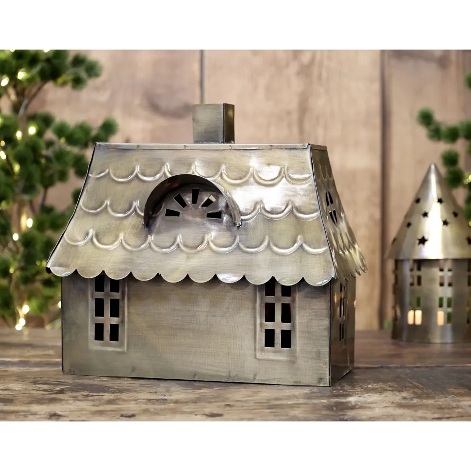 Chic Antique Lichthaus Doppelhaus aus Metall