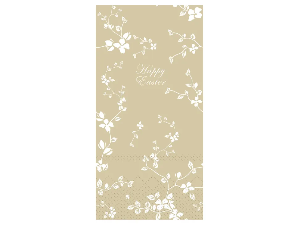 Chic Antique Längliche Serviette mit Blumen Happy Easter