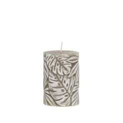 Chic Antique Macon Stumpenkerze mit Blattmuster