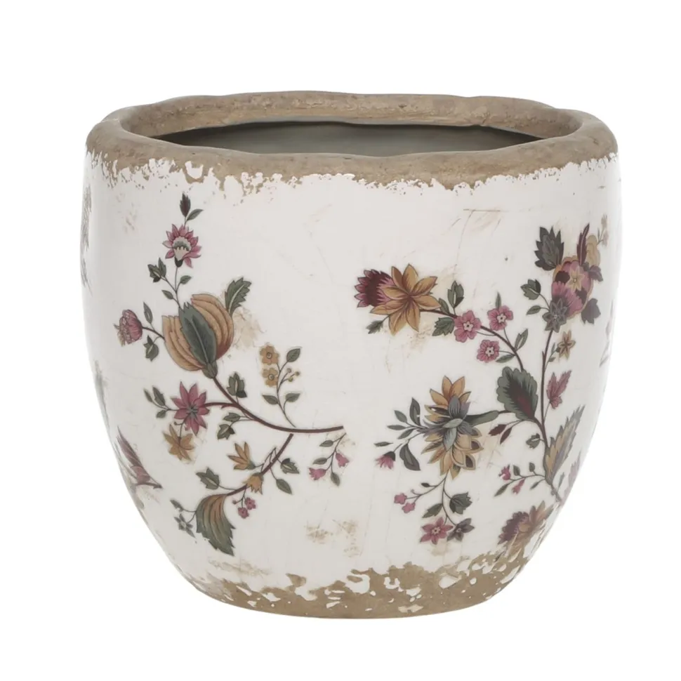 Chic Antique Nancy Blumentopf mit Blumenmotiv
