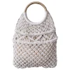 Chic Antique Netztasche gehäckelt mit Rattanhenkel