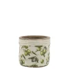 Chic Antique Olive Übertopf mit Rand, Olivenmuster