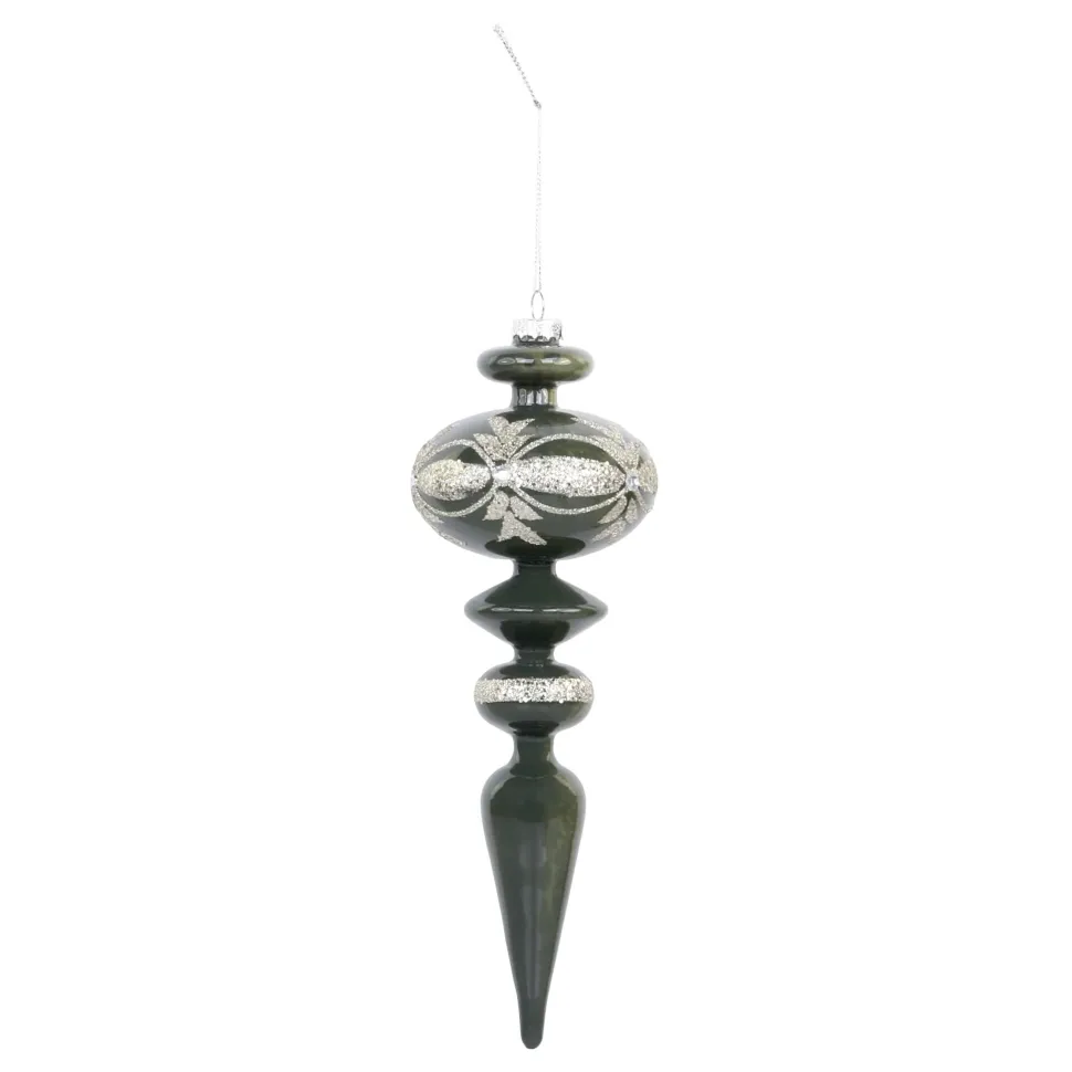 Chic Antique Ornament aus Glas mit Glitzer