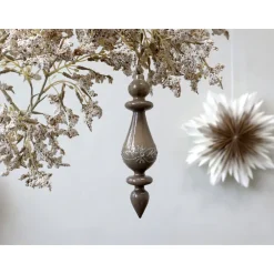 Chic Antique Ornament aus Glas mit Glitzer