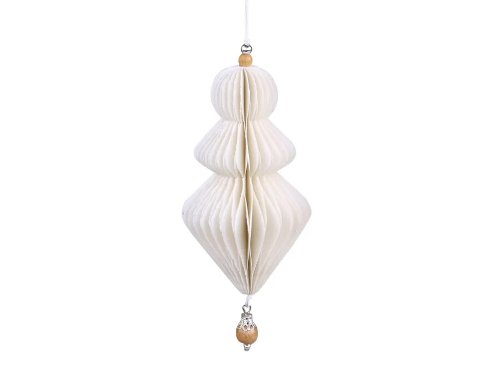 Chic Antique Ornament aus Papier mit Holzperle