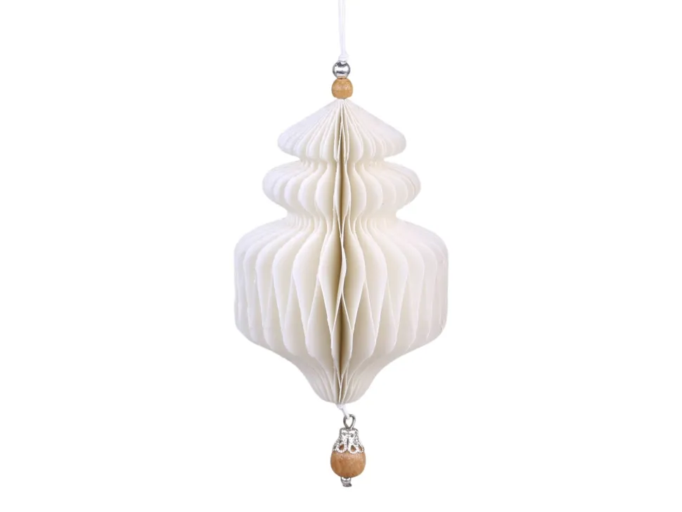 Chic Antique Ornament aus Papier mit Holzperle
