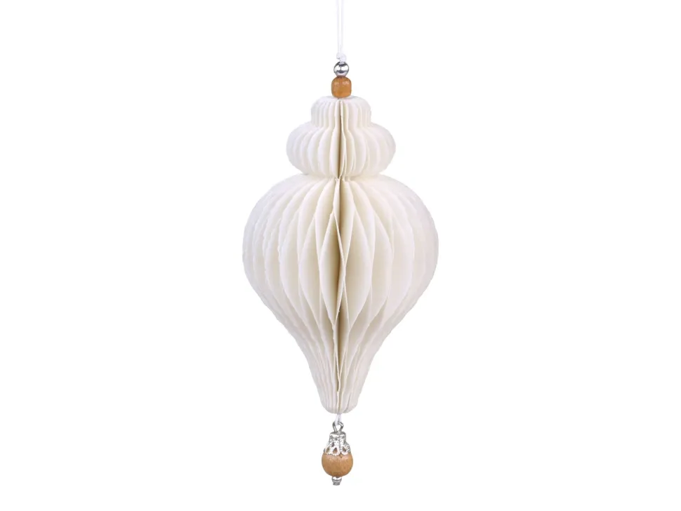 Chic Antique Ornament aus Papier mit Holzperle