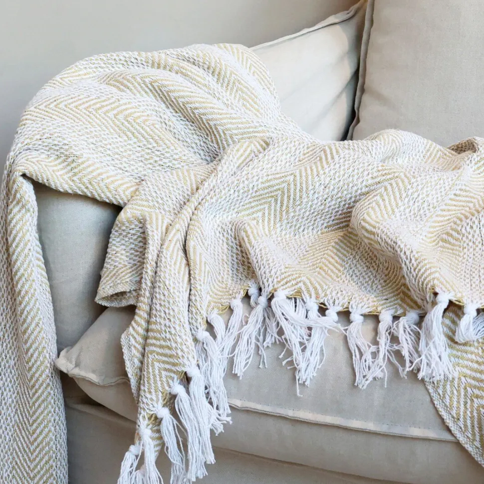 Chic Antique Plaid Decke Aix aus recycelter Baumwolle
