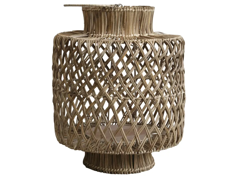 Chic Antique Rattan Laterne geflochten