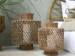 Chic Antique Rattan Laterne geflochten