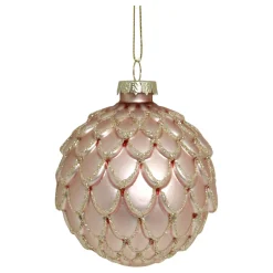 Chic Antique Rosa Weihnachtskugel aus Glas