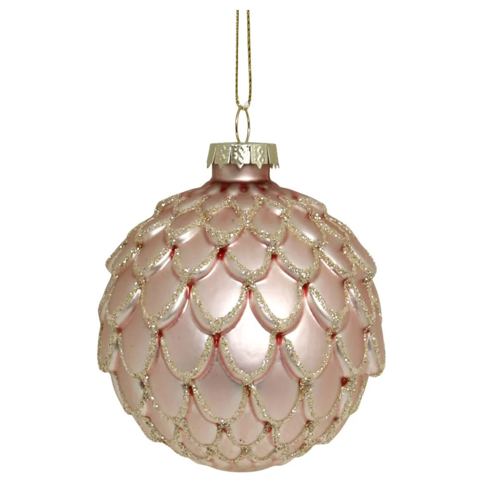 Chic Antique Rosa Weihnachtskugel aus Glas