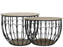 Chic Antique Sofatisch mit Holzdeckel 2er Set