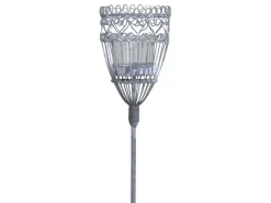 Chic Antique Spieß für Teelichthalter mit Glas aus Eisen
