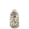 Chic Antique Steingut Vase mit Blumenmotiv 2
