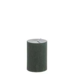 Chic Antique Stumpenkerze mit Rillen und Glitzer