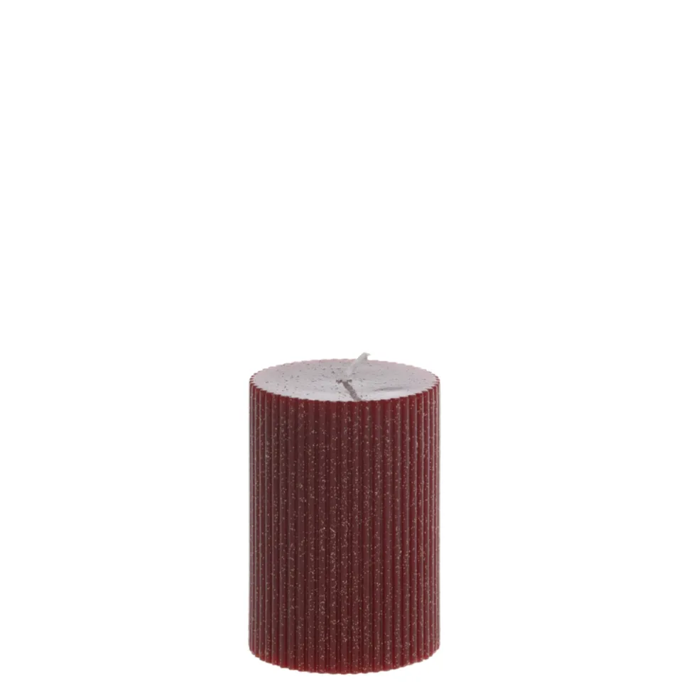 Chic Antique Stumpenkerze mit Rillen und Glitzer