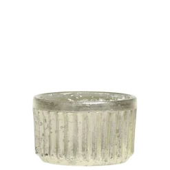 Chic Antique Teelichthalter mit Rillen in Silber