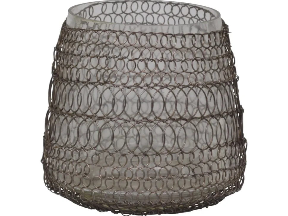 Chic Antique Teelichthalter Hurricane mit fil de fer Netz