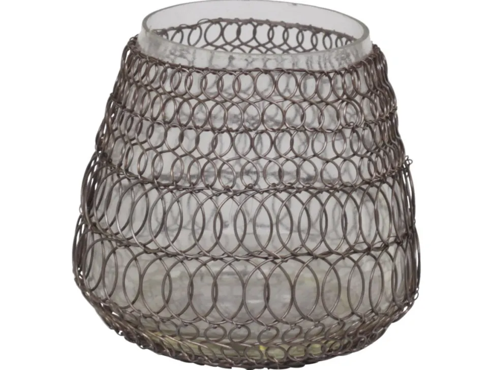 Chic Antique Teelichthalter Hurricane mit fil de fer Netz