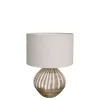 Chic Antique Tischlampe mit Muster und Leinen Lampenschirm