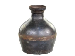 Chic Antique Vase aus Eisen, schwarz