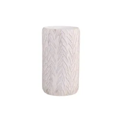 Chic Antique Vase aus Zement mit Blattmuster
