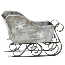 Chic Antique Vintage Schlitten mit Schneeflocke