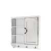 Chic Antique Vintage Schrank für Wand mit 1 Tür und 3 Ablagen