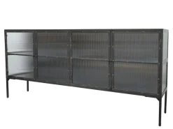 Chic Antique Vitrinenschrank mit gerillten Glastüren