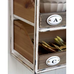 Chic Antique Wandregal mit Schubladen