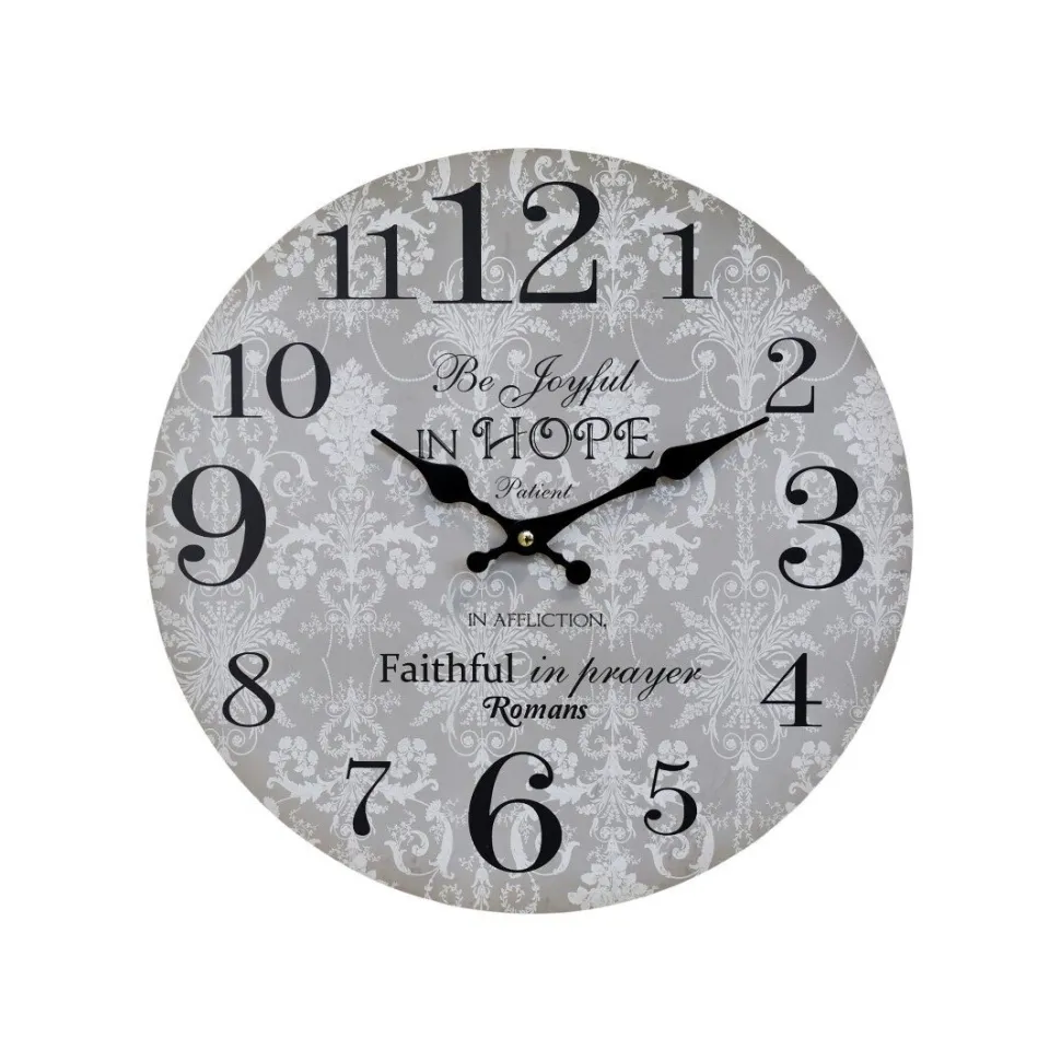 Chic Antique Wanduhr Be Joyful in Hope